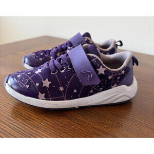 Clarks Star Detailed Casual Trainers- Aeon Late Girls Size 10.5 Purple Shoes